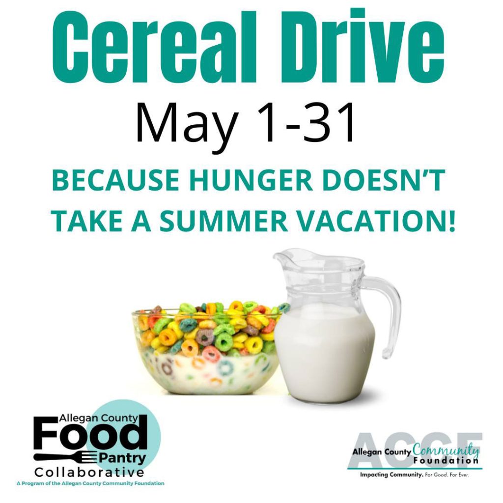 Allegan County Food Pantry Cereal Drive Promotional Graphic
