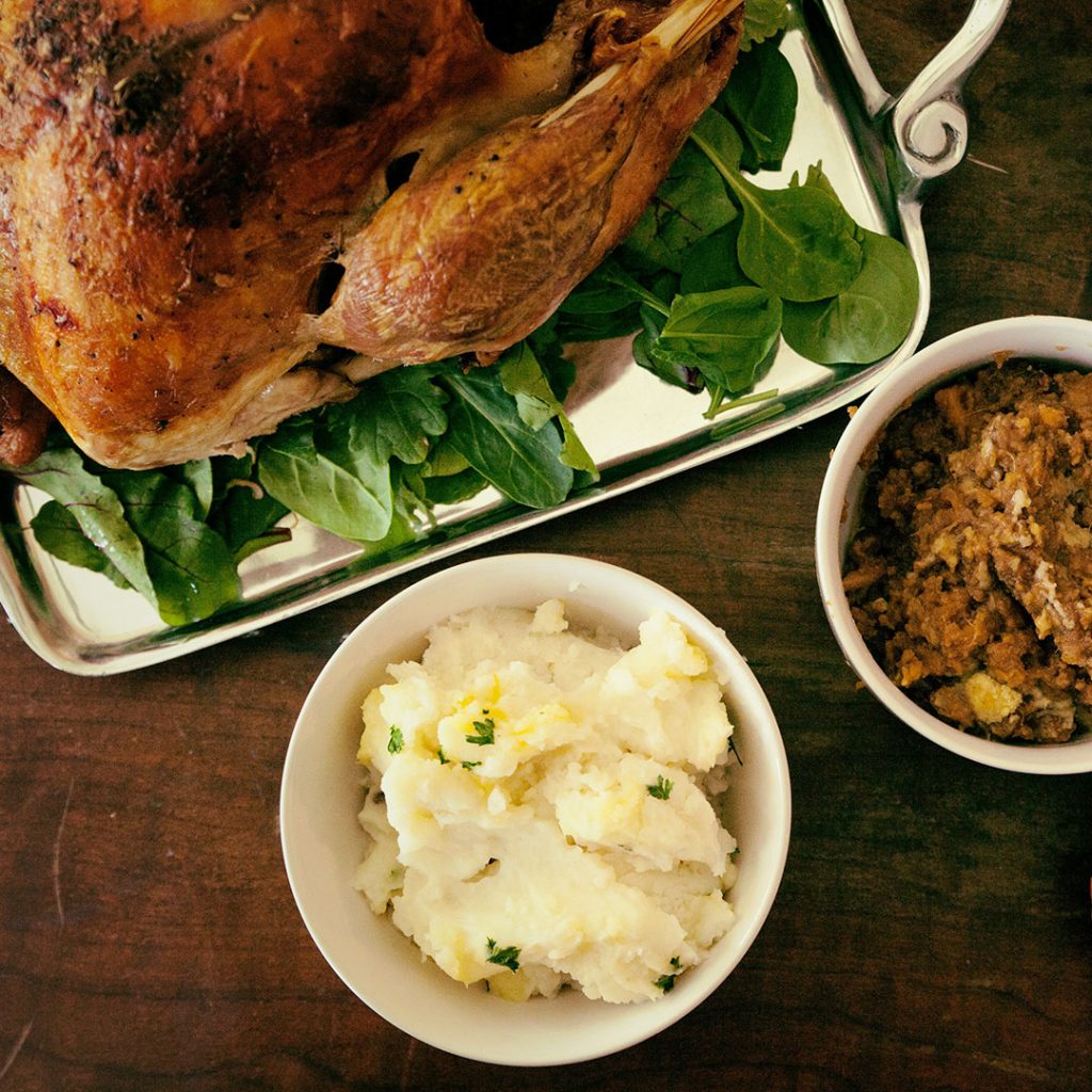 Thanksgiving Dinner Image with Turkey Mashed Potatoes and Gravy